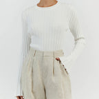 Emie Daly Ruffle Knit Long Sleeve Shirt