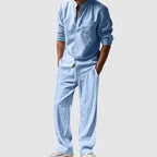 Ethan Linen Set | Breathable Button-Up Shirt and Relaxed Fit Pants 0