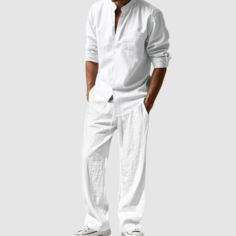Ethan Linen Set | Breathable Button-Up Shirt and Relaxed Fit Pants 1