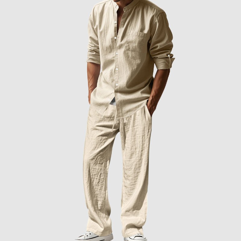 Ethan Linen Set | Breathable Button-Up Shirt and Relaxed Fit Pants 2