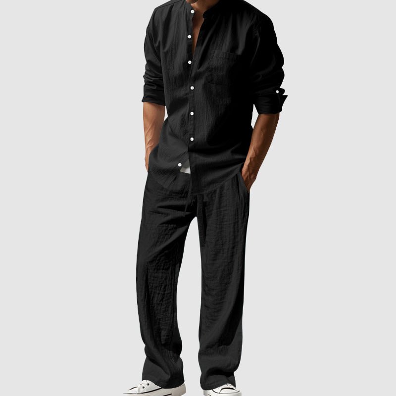Ethan Linen Set | Breathable Button-Up Shirt and Relaxed Fit Pants 3