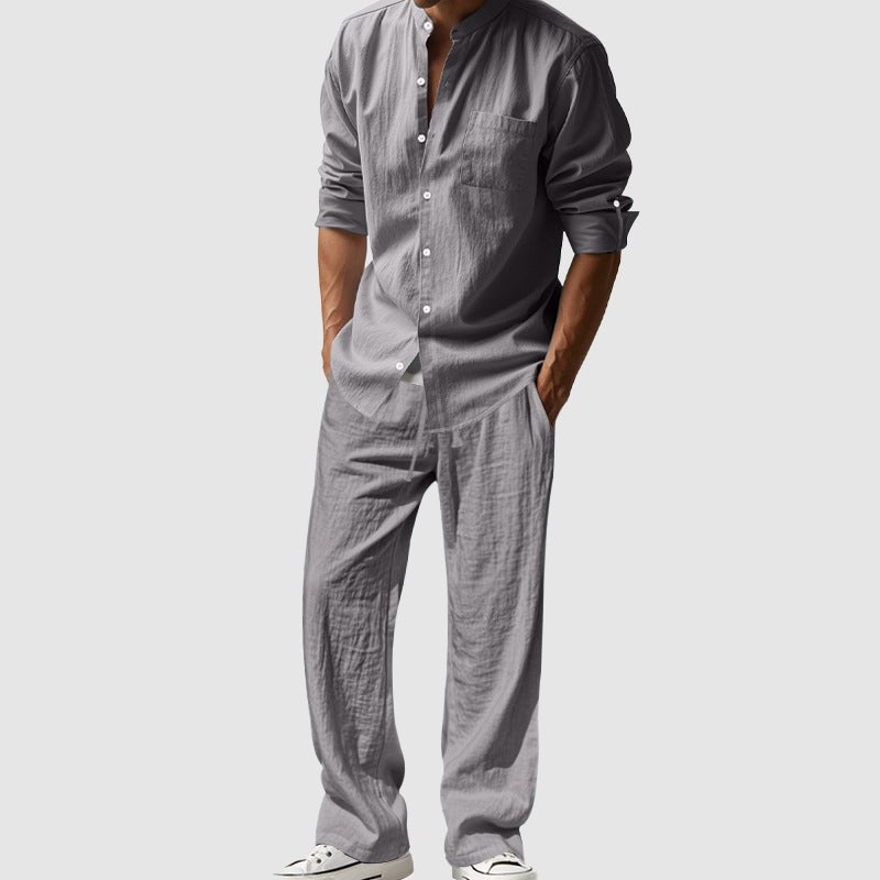 Ethan Linen Set | Breathable Button-Up Shirt and Relaxed Fit Pants 4