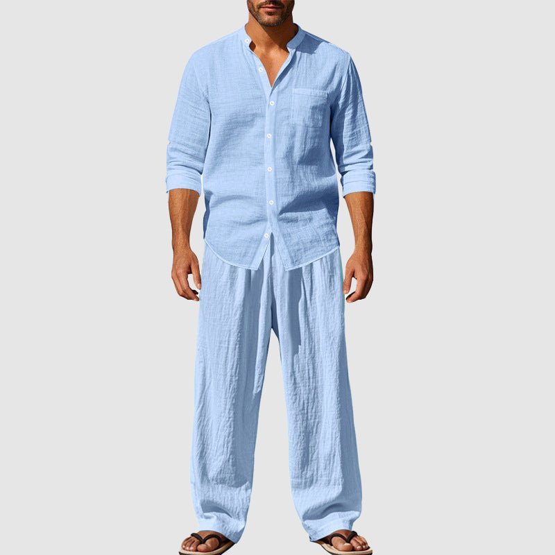 Ethan Linen Set | Breathable Button-Up Shirt and Relaxed Fit Pants 5