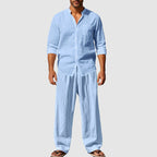 Ethan Linen Set | Breathable Button-Up Shirt and Relaxed Fit Pants 5