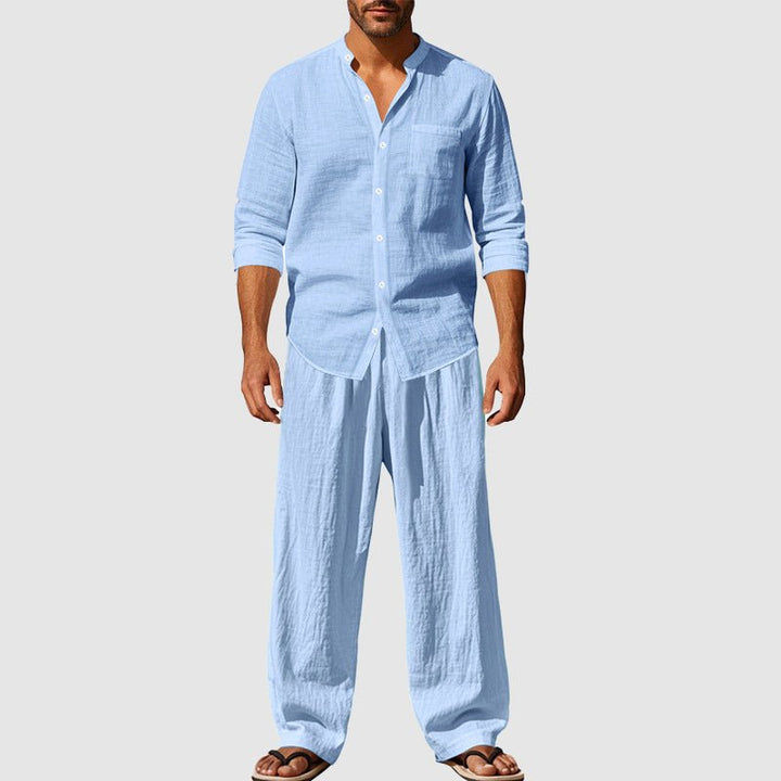 Ethan Linen Set | Breathable Button-Up Shirt and Relaxed Fit Pants 5