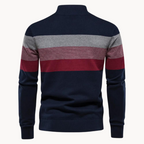 Quest Quarter-Zip Sweater featuring a stylish striped design, made from a soft cotton blend, designed for a relaxed fit perfect for casual outings and layering - 2