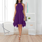 Fiona Flare Mini Dress | Lightweight, Exposed Shoulders, Asymmetric Hem 4