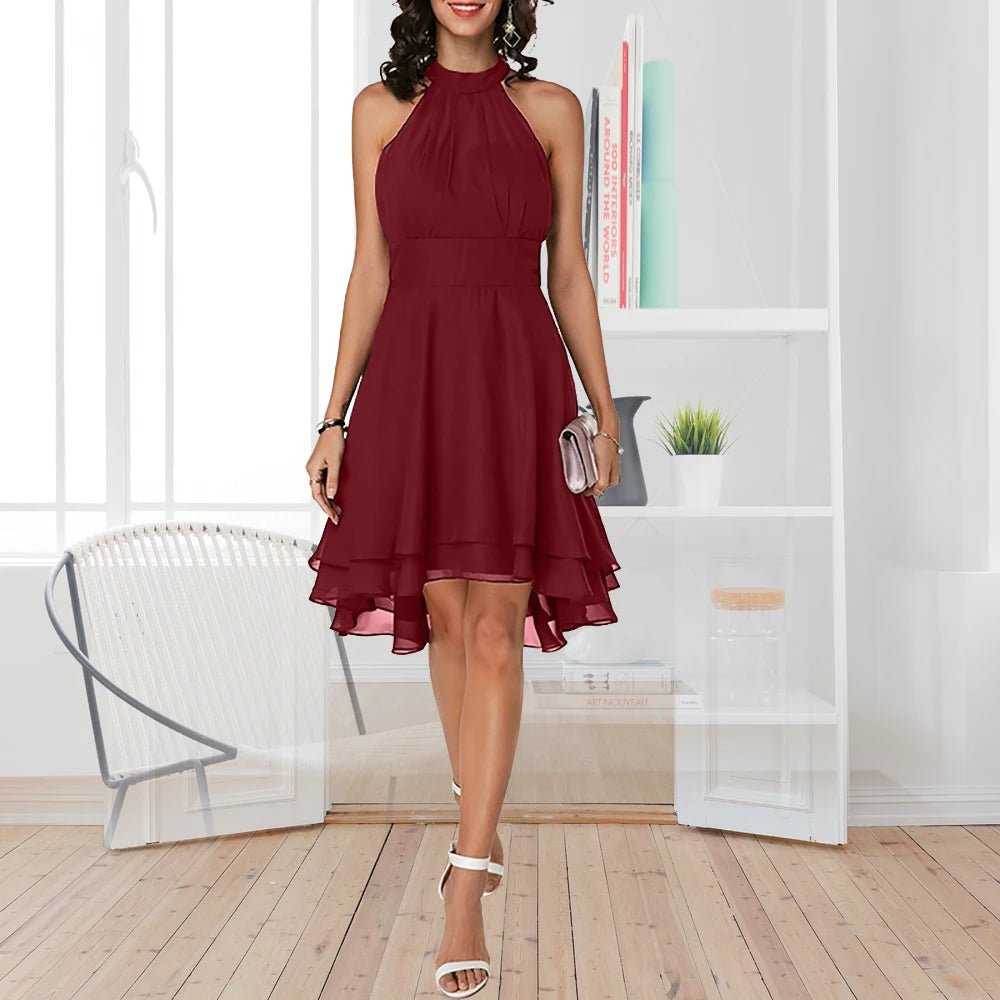 Fiona Flare Mini Dress | Lightweight, Exposed Shoulders, Asymmetric Hem 9