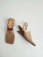 Fiona Heels | Lightweight Mesh Weave, Square Toe Wedding Shoes 8