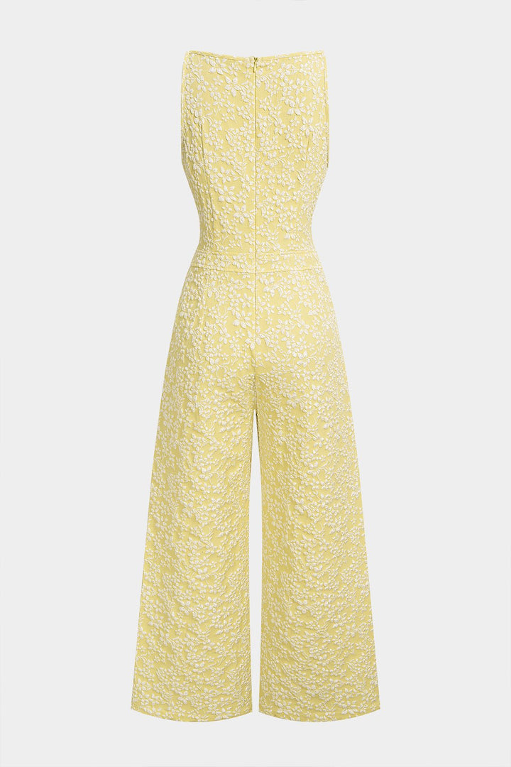 Fiora Jumpsuit Women | Textured, Elegant Sleeveless with Bow Detail 4