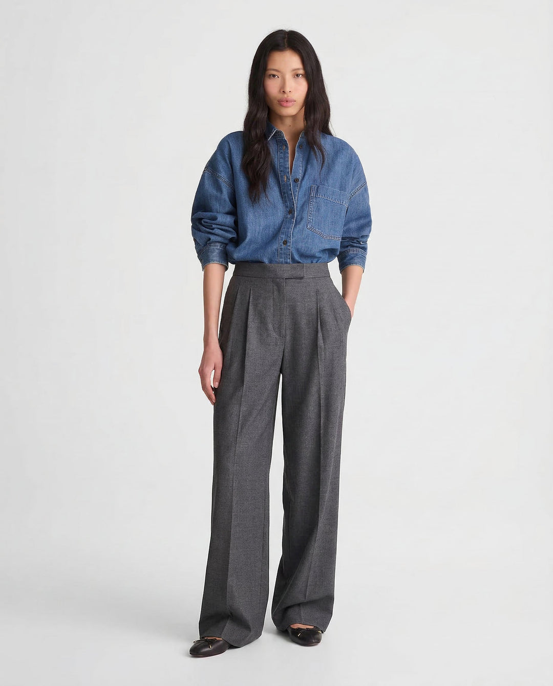 Fiora Wide Leg Trousers | 100% Cotton, High-Waisted, Elastic Waist 0