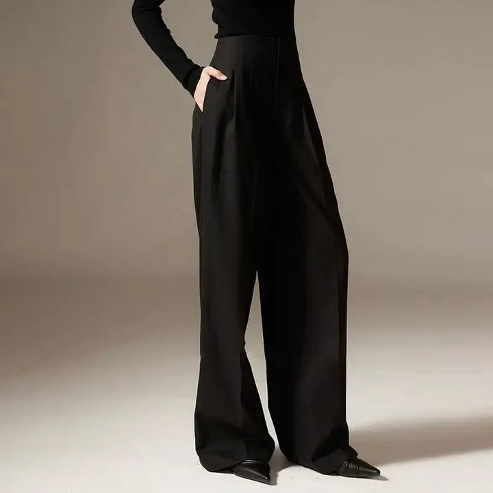 Fiora Wide Leg Trousers | 100% Cotton, High-Waisted, Elastic Waist 4