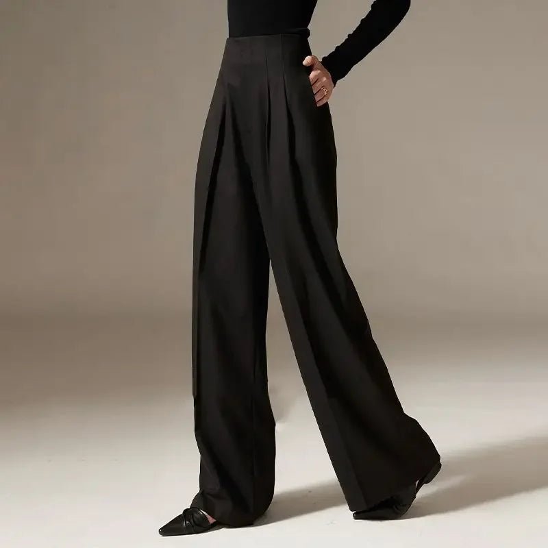 Fiora Wide Leg Trousers | 100% Cotton, High-Waisted, Elastic Waist 5