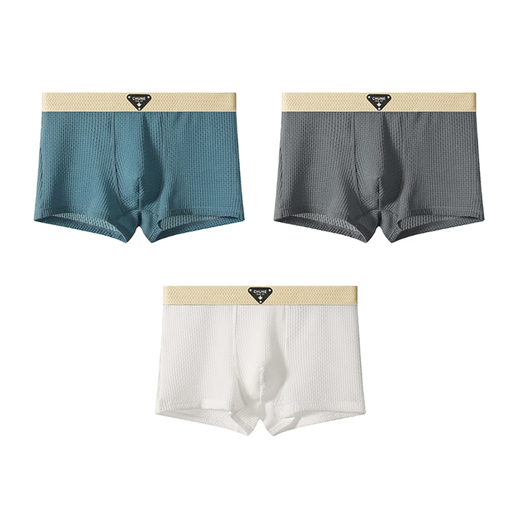 Fleek Silk Boxer Shorts | Cooling Ice Silk, Breathable Waffle Texture, Pack of 3 1