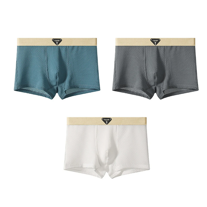 Fleek Silk Boxer Shorts | Cooling Ice Silk, Breathable Waffle Texture, Pack of 3 1