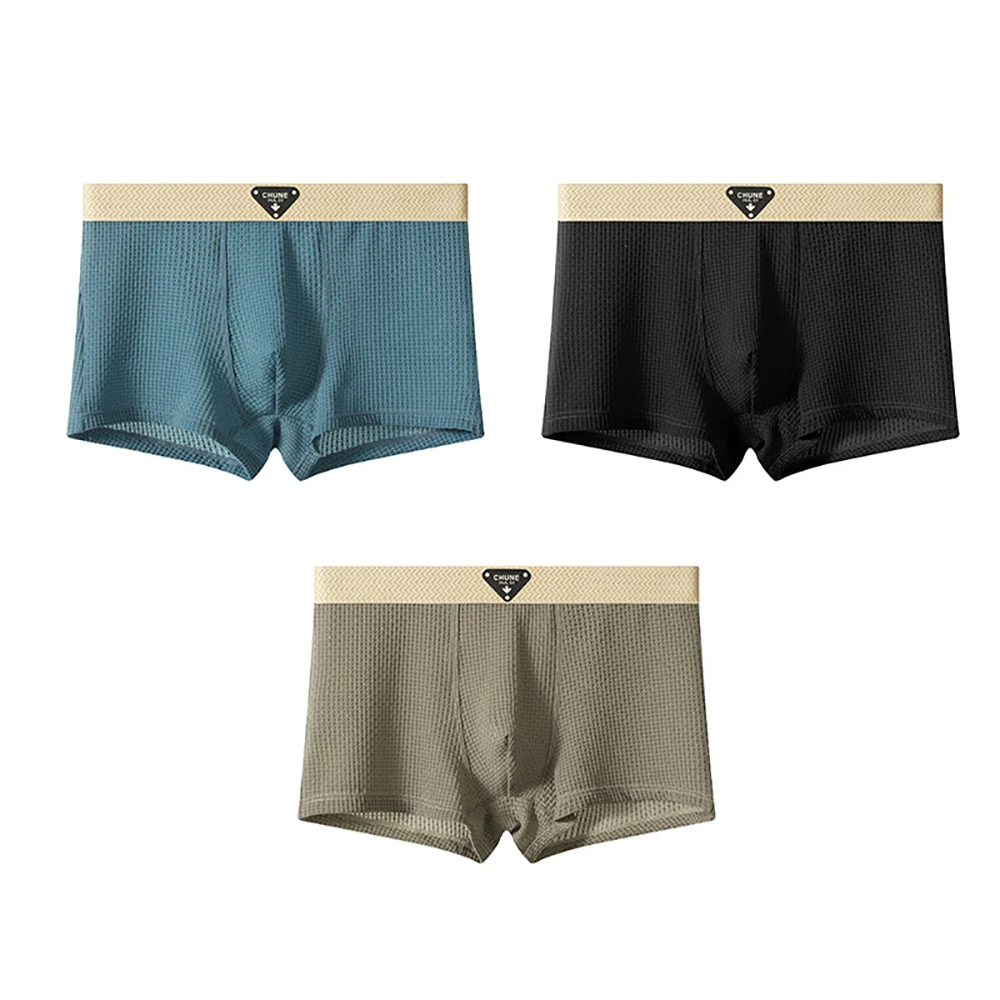 Fleek Silk Boxer Shorts | Cooling Ice Silk, Breathable Waffle Texture, Pack of 3 5