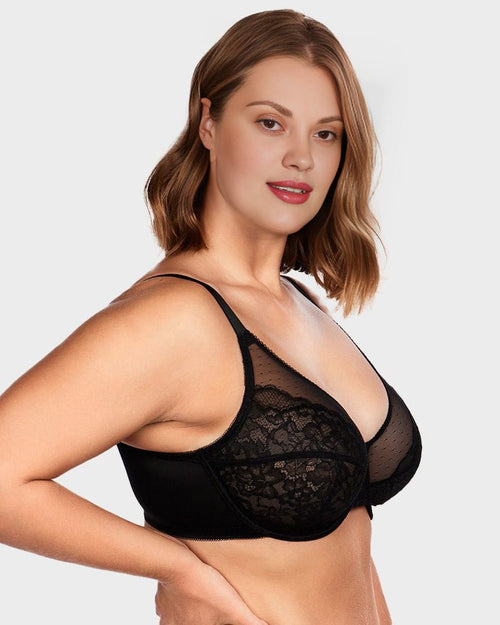 Fleur Minimizer Bra | Full Coverage Lace Design, Comfortable Fit 1