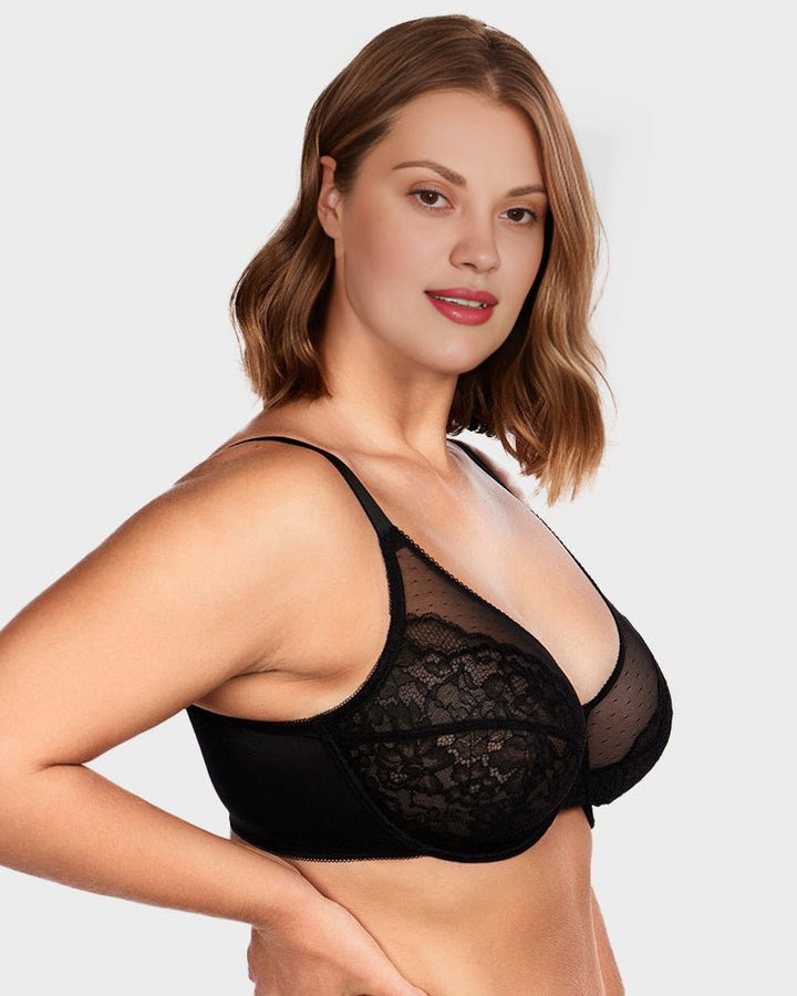 Fleur Minimizer Bra | Full Coverage Lace Design, Comfortable Fit 1
