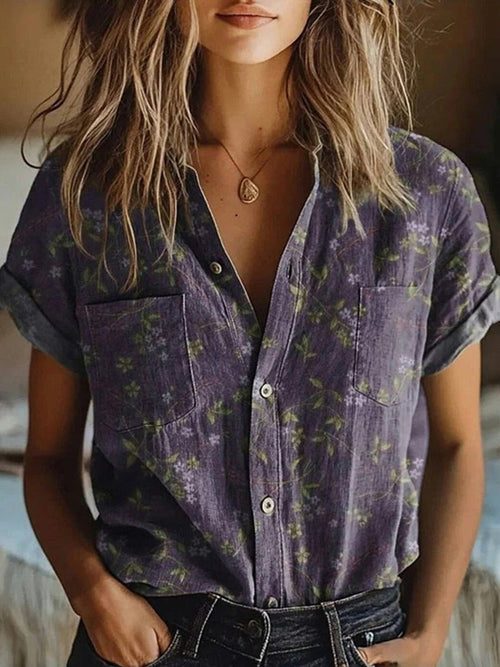 Fleur Vintage Blouse | Floral Print, Lightweight Summer Top for Women 0