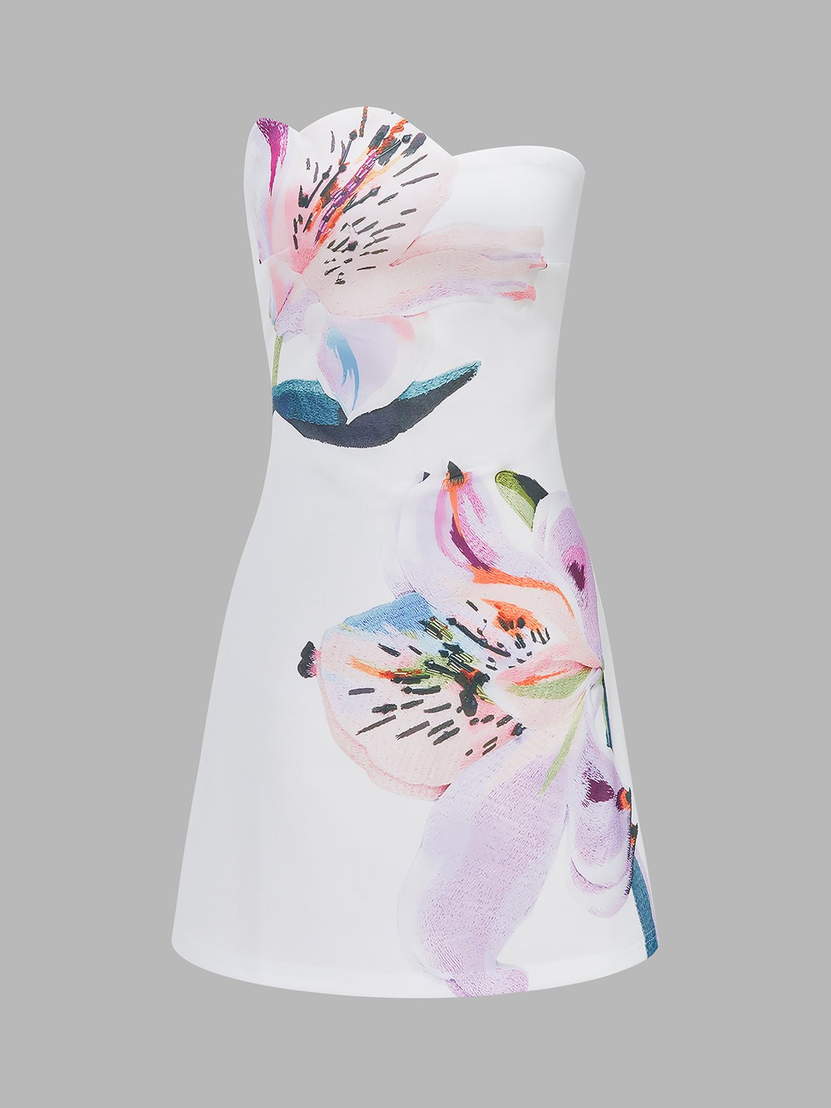 Flora Mini Dress | Floral Print, Strapless Sundress for Women 0