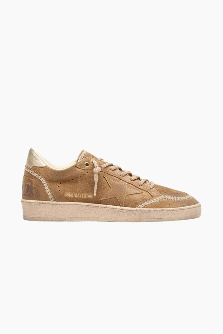 Gavino Ball Star Sneakers | Tobacco Suede, Wedge Heel 0