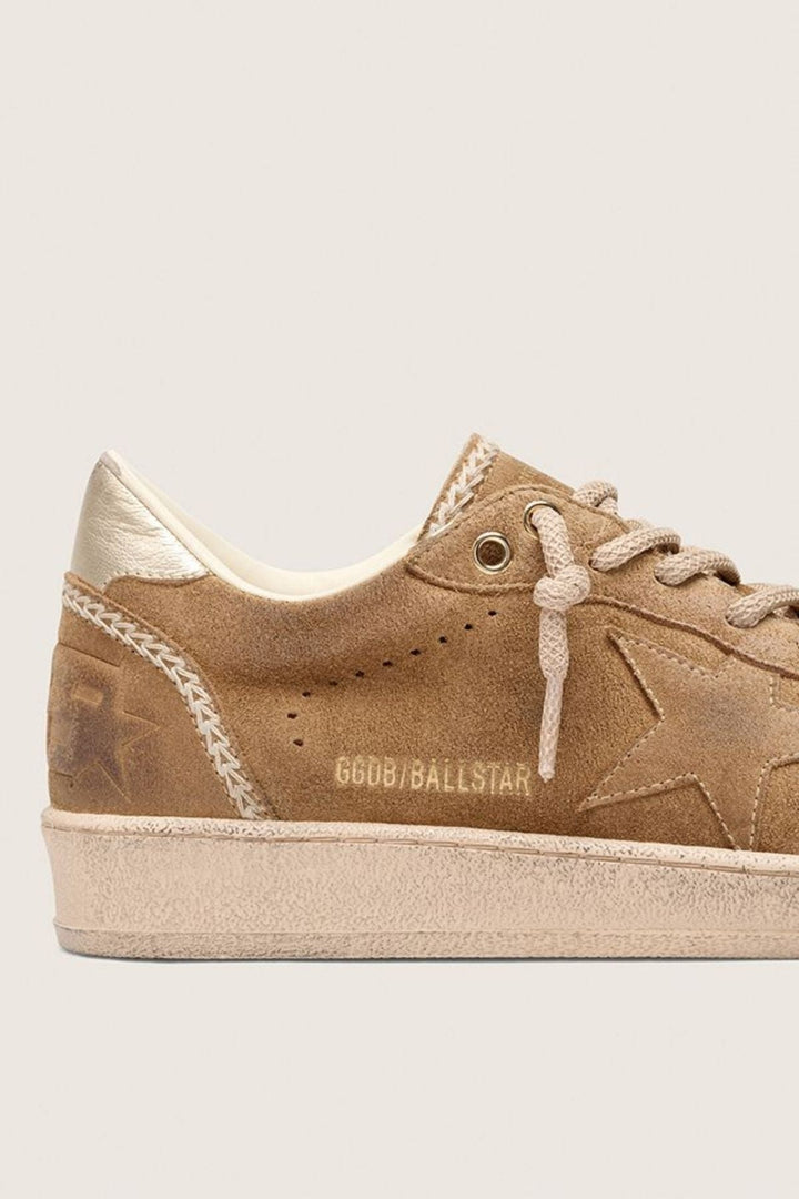 Gavino Ball Star Sneakers | Tobacco Suede, Wedge Heel 3
