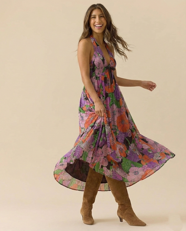 Cheela | Halter Maxi Beach Dress
