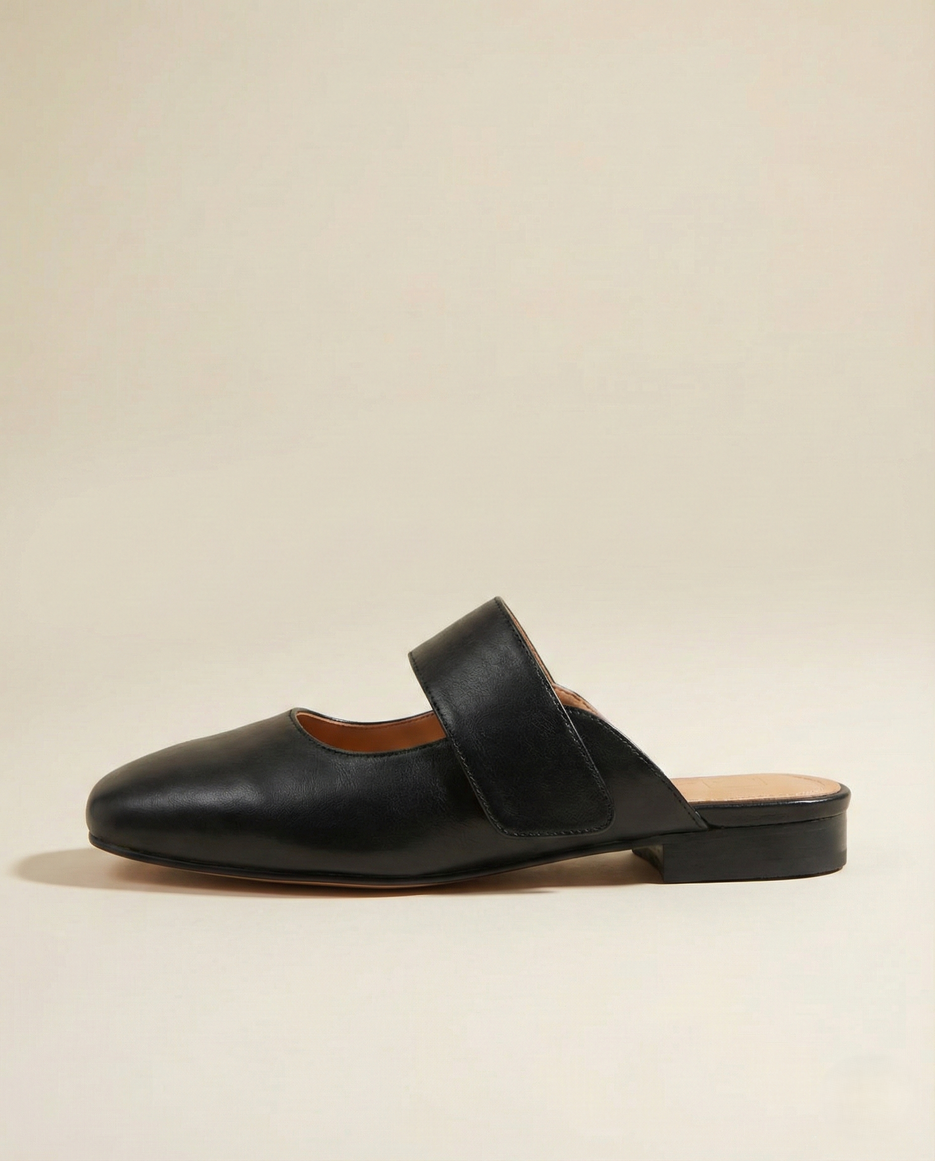Yena | Leather Square Toe Chunky Heel Mules