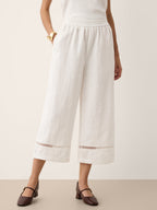 Gillian Cropped Trousers | 100% Linen, Relaxed Fit, Ankle-Length 0