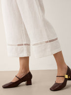 Gillian Cropped Trousers | 100% Linen, Relaxed Fit, Ankle-Length 4