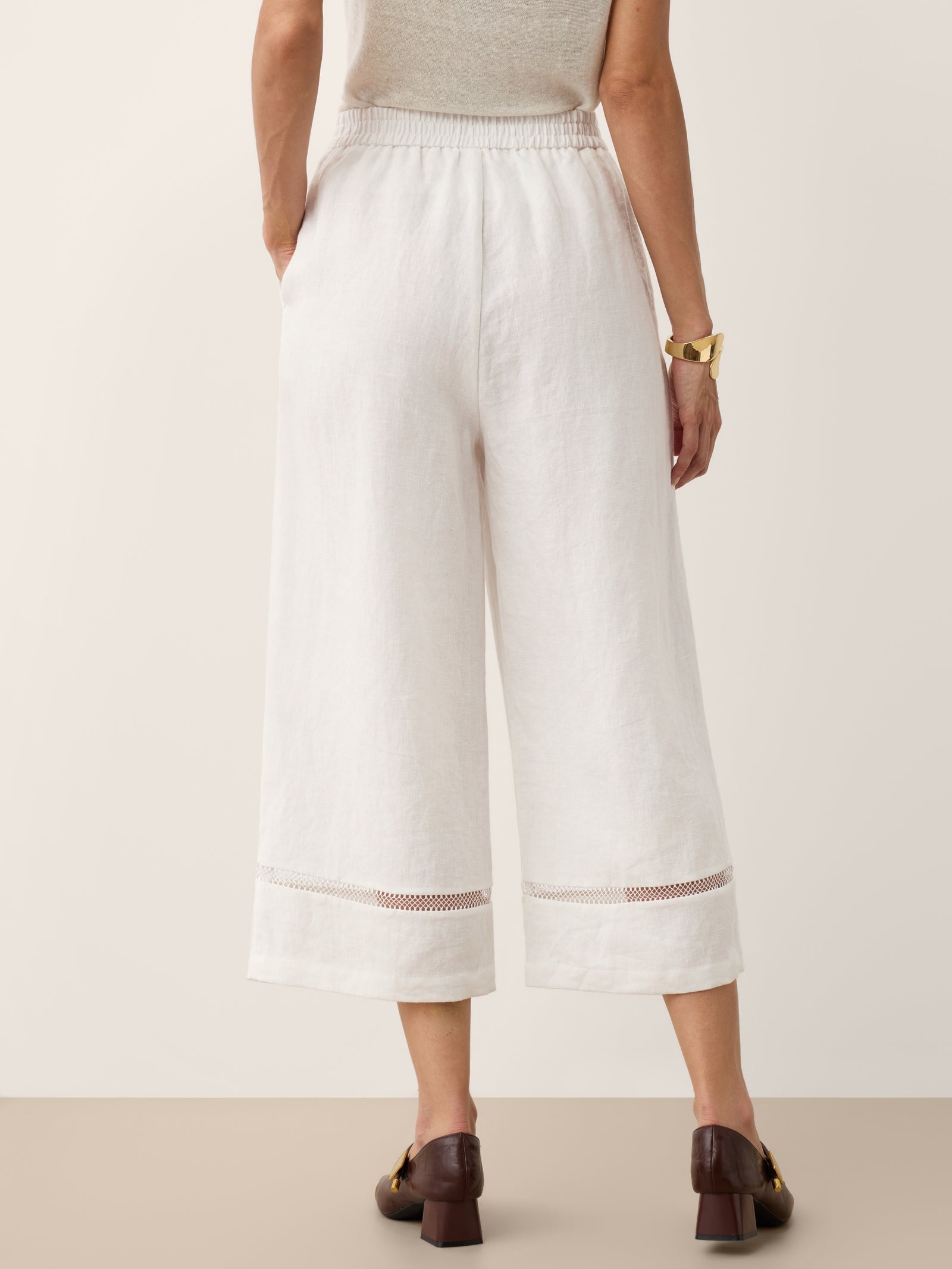 Gillian Cropped Trousers | 100% Linen, Relaxed Fit, Ankle-Length 5