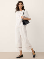 Gillian Cropped Trousers | 100% Linen, Relaxed Fit, Ankle-Length 6