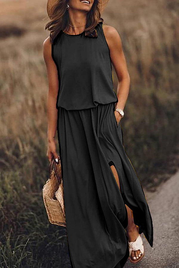 Giselle Maxi Dress | Loose Fit, Cotton Blend, Sleeveless Long Dress for Women 1