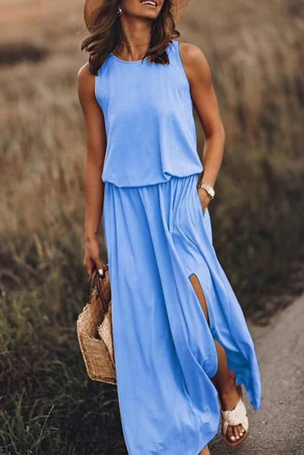 Giselle Maxi Dress | Loose Fit, Cotton Blend, Sleeveless Long Dress for Women 2