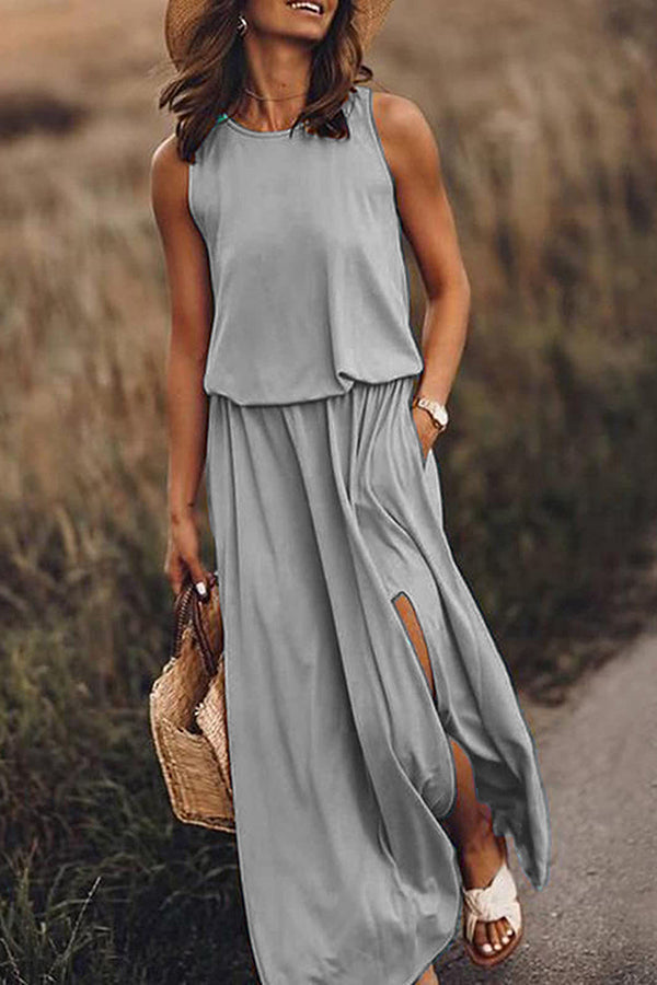 Giselle Maxi Dress | Loose Fit, Cotton Blend, Sleeveless Long Dress for Women 3