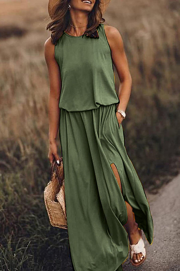 Giselle Maxi Dress | Loose Fit, Cotton Blend, Sleeveless Long Dress for Women 6