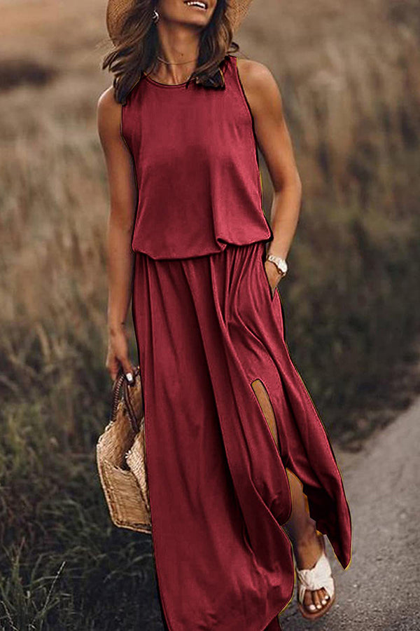 Giselle Maxi Dress | Loose Fit, Cotton Blend, Sleeveless Long Dress for Women 7