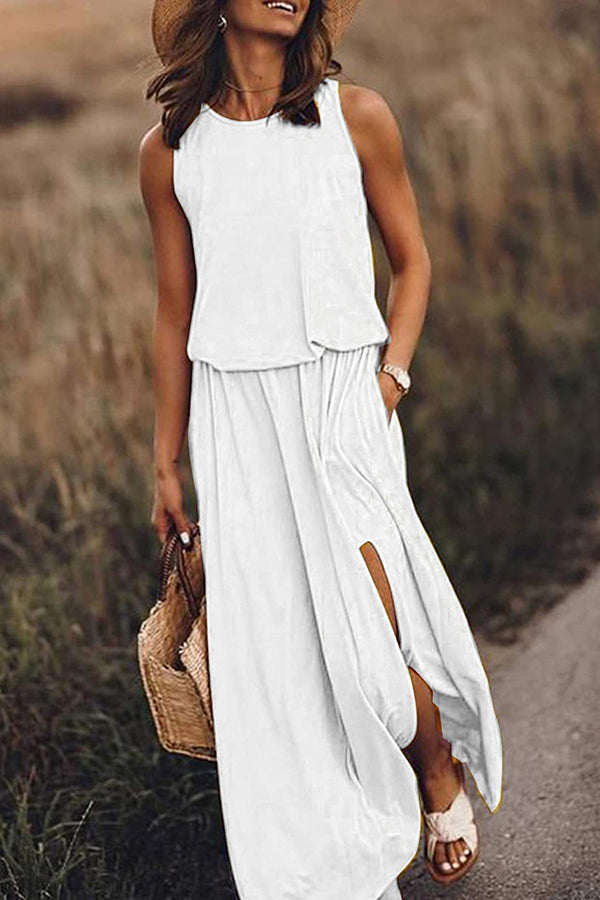 Giselle Maxi Dress | Loose Fit, Cotton Blend, Sleeveless Long Dress for Women 8