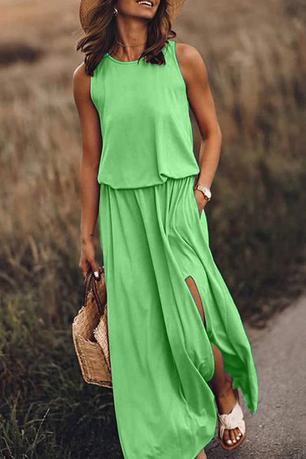 Giselle Maxi Dress | Loose Fit, Cotton Blend, Sleeveless Long Dress for Women 9