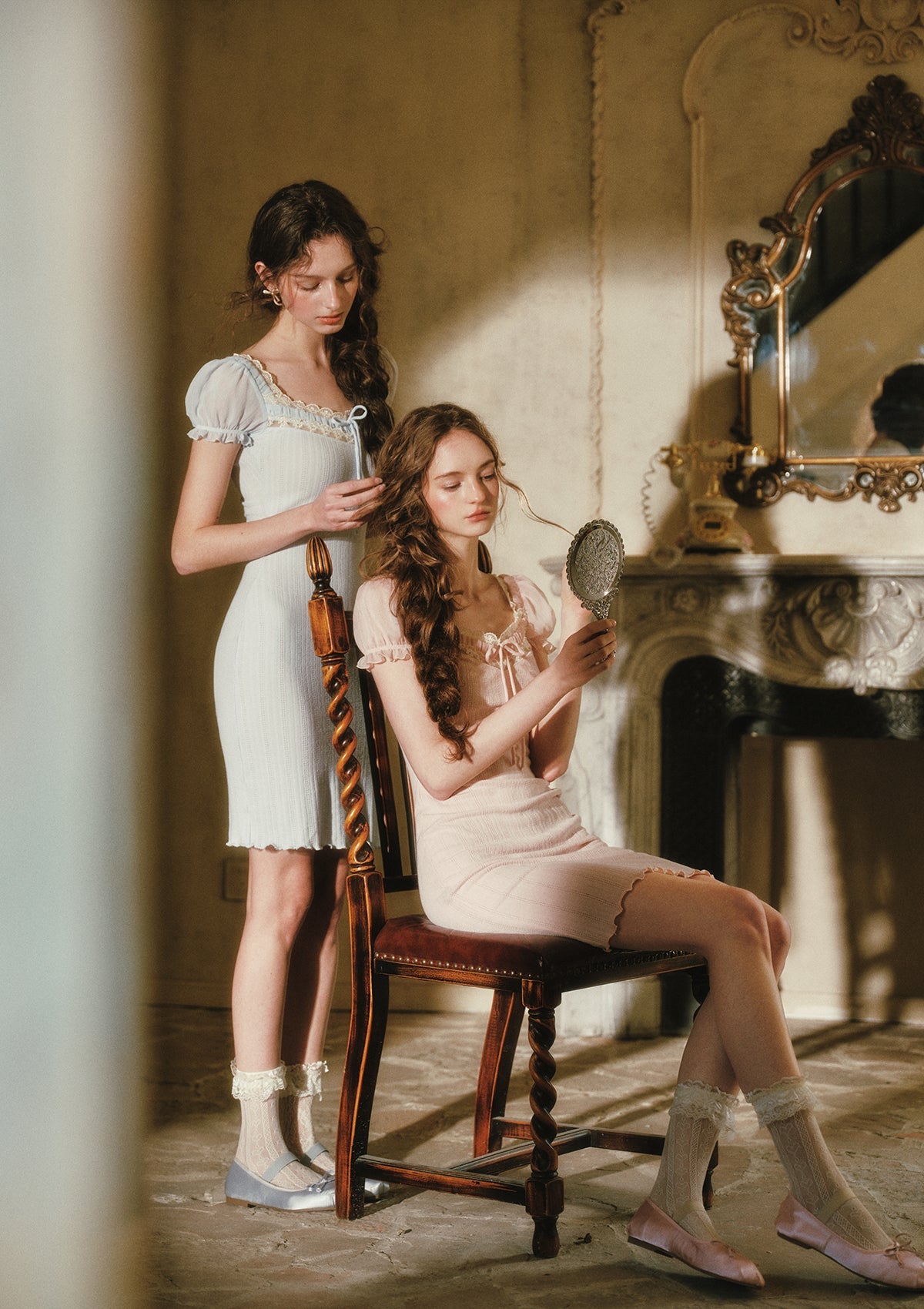 Glimmer Maiden Dress | Soft Knitted Fabric, Vintage Lace Trim for Women 6