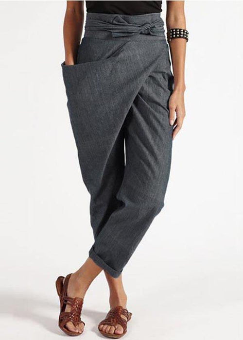 Grove Harem Pants Women | High Waist, Cotton Blend, Asymmetrical Design 0