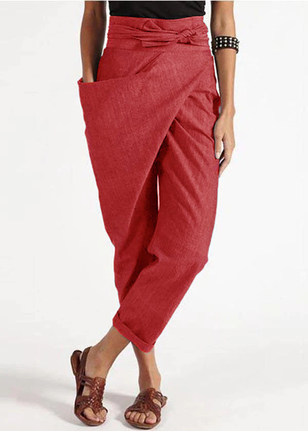 Grove Harem Pants Women | High Waist, Cotton Blend, Asymmetrical Design 4