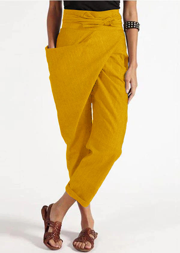 Grove Harem Pants Women | High Waist, Cotton Blend, Asymmetrical Design 5