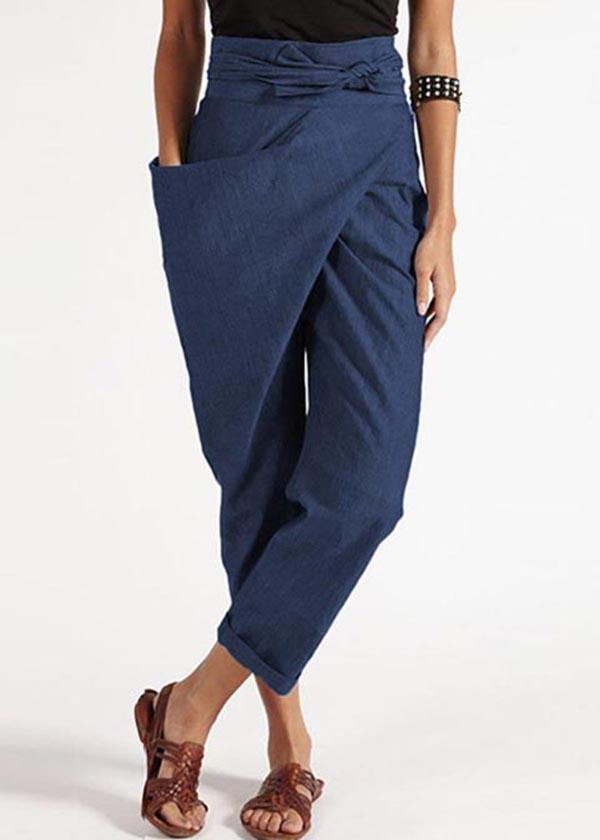 Grove Harem Pants Women | High Waist, Cotton Blend, Asymmetrical Design 9
