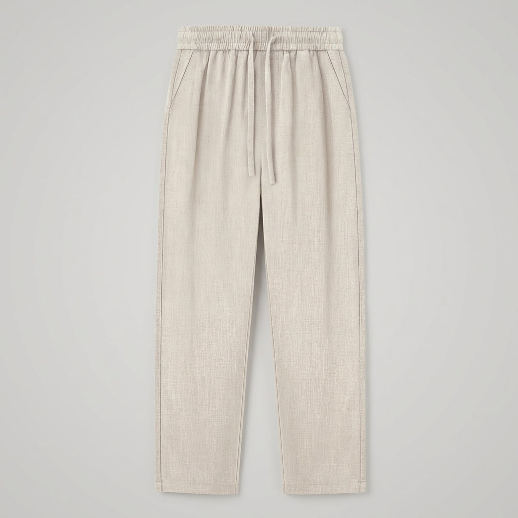 Haru Cropped Trousers | Cotton-Linen Blend, Wide Leg Design 0