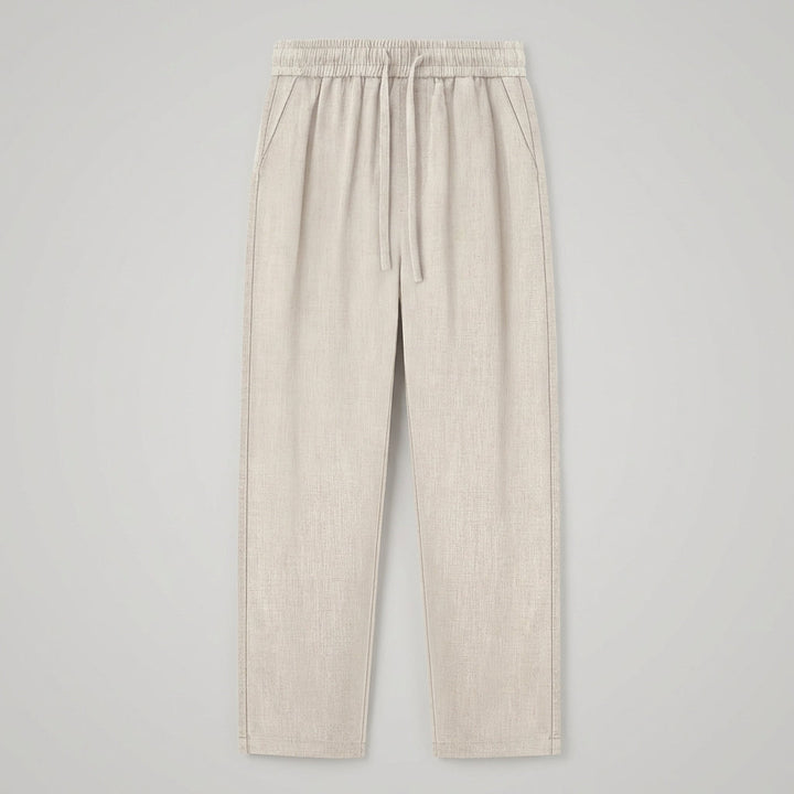 Haru Cropped Trousers | Cotton-Linen Blend, Wide Leg Design 0