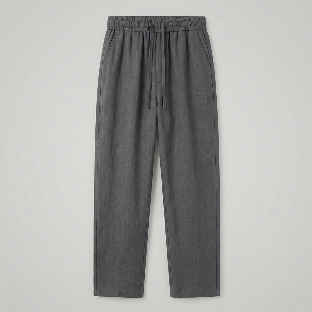 Haru Cropped Trousers | Cotton-Linen Blend, Wide Leg Design 1