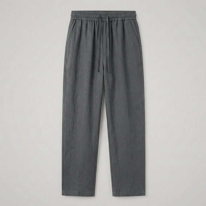 Haru Cropped Trousers | Cotton-Linen Blend, Wide Leg Design 1