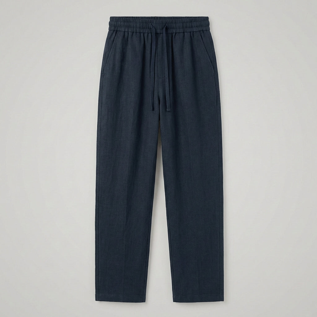 Haru Cropped Trousers | Cotton-Linen Blend, Wide Leg Design 2