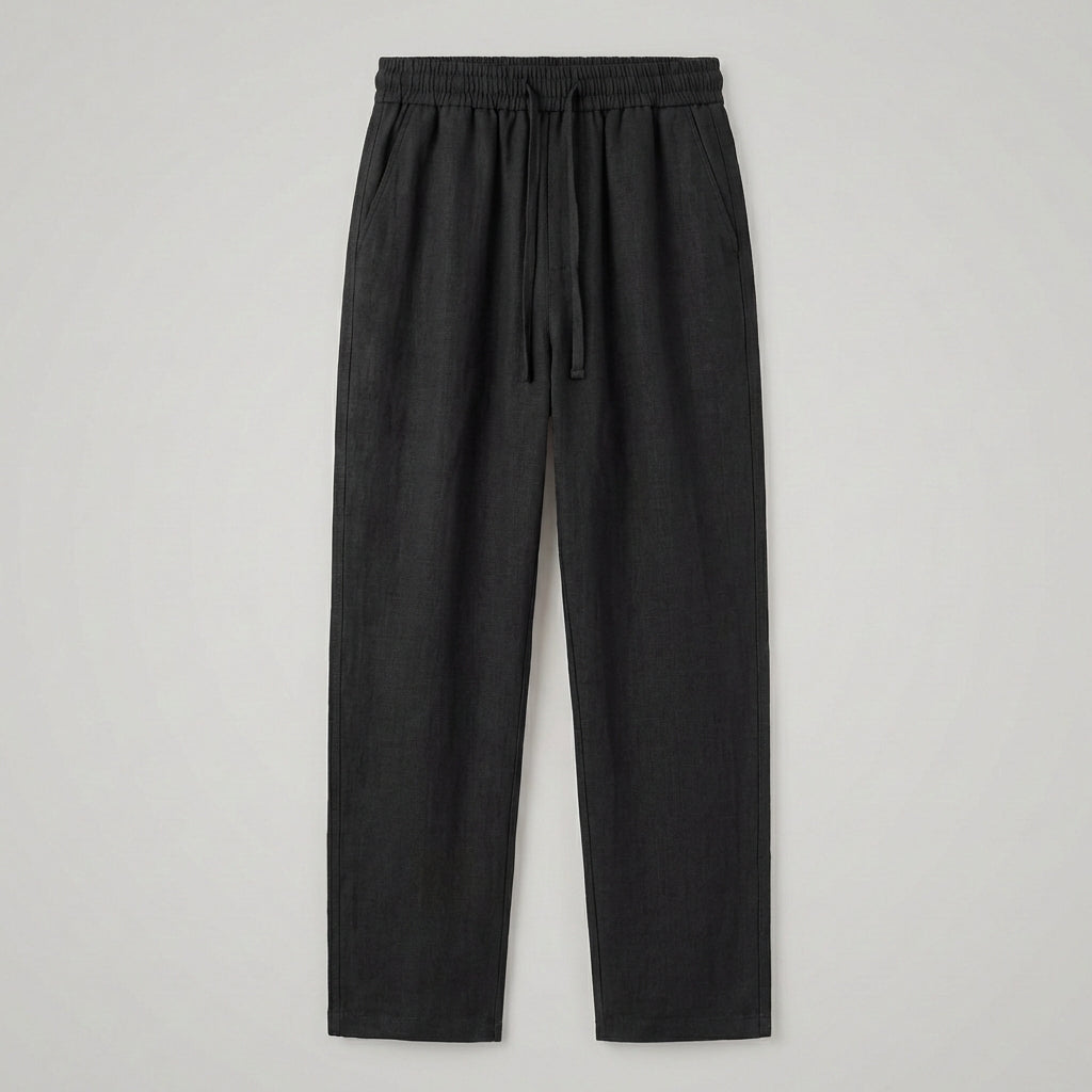 Haru Cropped Trousers | Cotton-Linen Blend, Wide Leg Design 3